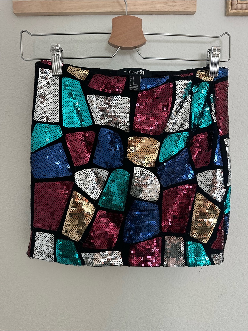 Forever 21 Stained Glass Sequin Mini Skirt